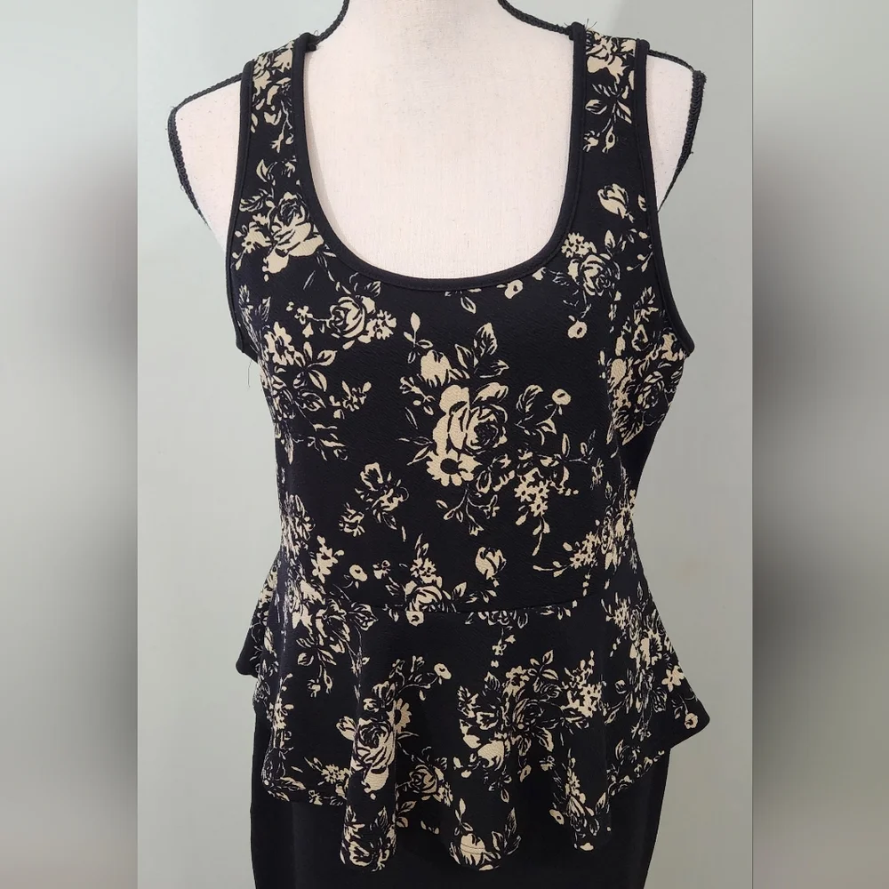 Fashion Gold peplum floral dress - Picture 5 of 7